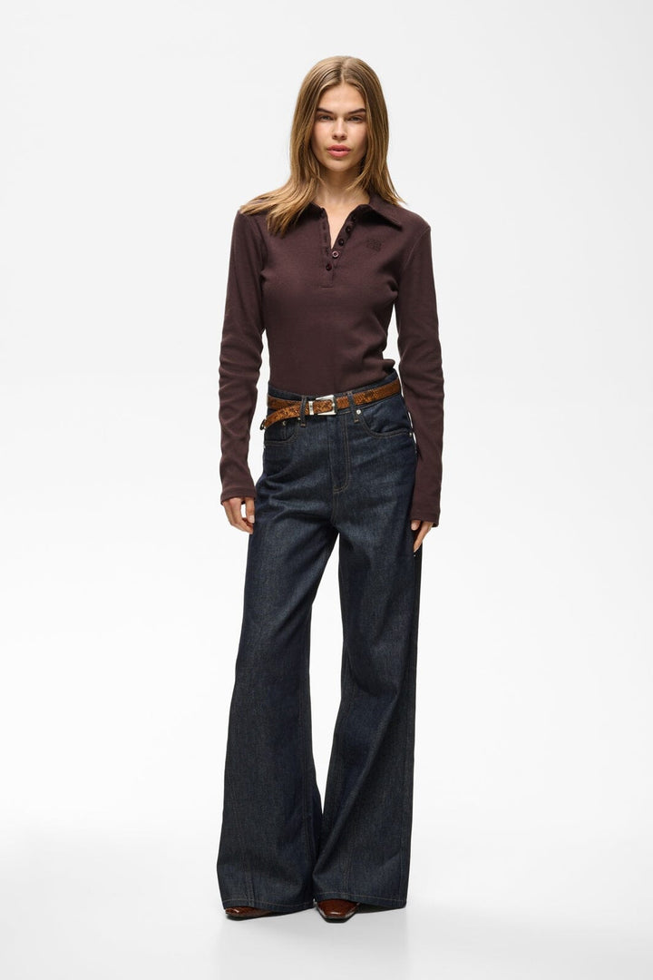 Gestuz - Gzdrew Ls Polo Top 10911272 - 109839 - Deep Plum