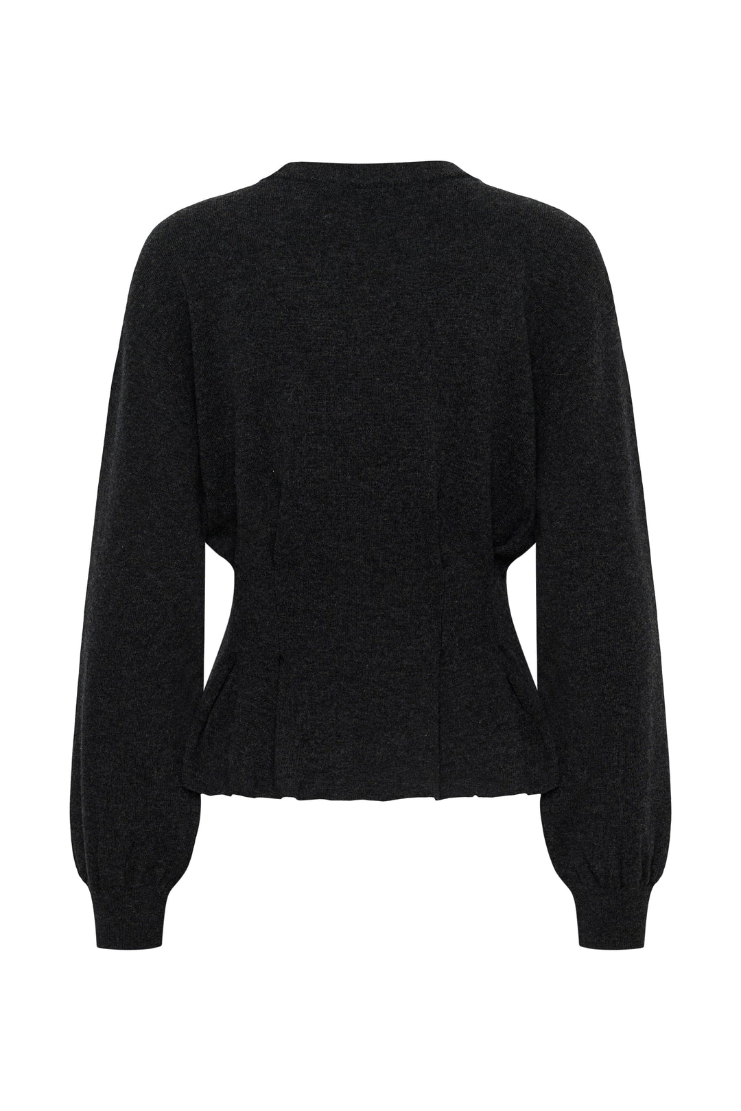 Gestuz - Gzmanzi Waist Pullover 10911492 - 106530 - Deep Graphite Melange Strikbluser 