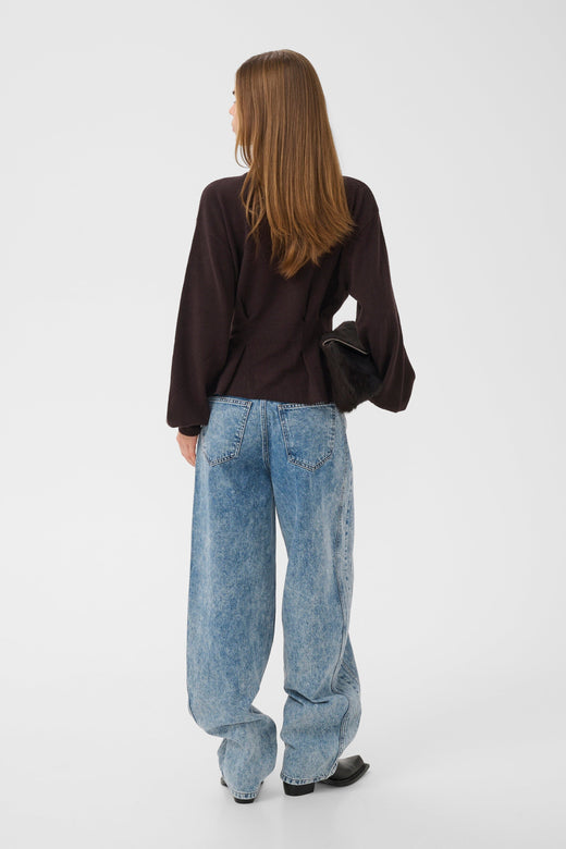 Gestuz - Gzmanzi Waist Pullover 10911492 - 191018 - Ganache Strikbluser 