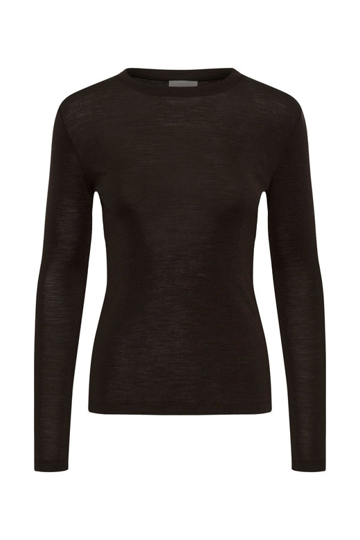 Gestuz - Gzninia Ls Wool Roundneck 10910696 - 191109 - Chocolate Torte