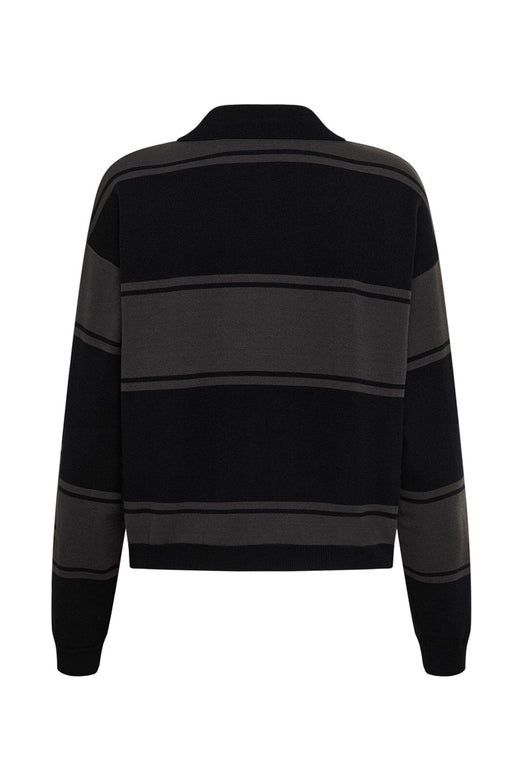 Gestuz - Gzsilda Polo Pullover 10911513 - 109930 - Black/Raven Striped