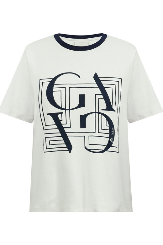 Gossia - Basgo Tee G2850 - Off-White / Navy Print T-shirts 