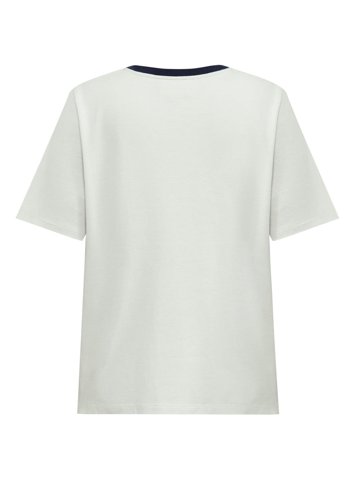 Gossia - Basgo Tee G2850 - Off-White / Navy Print T-shirts 