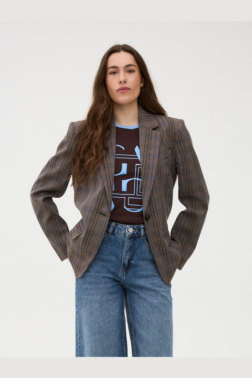 Gossia - Beatricego Blazer G3322 - Brown Blue Checks