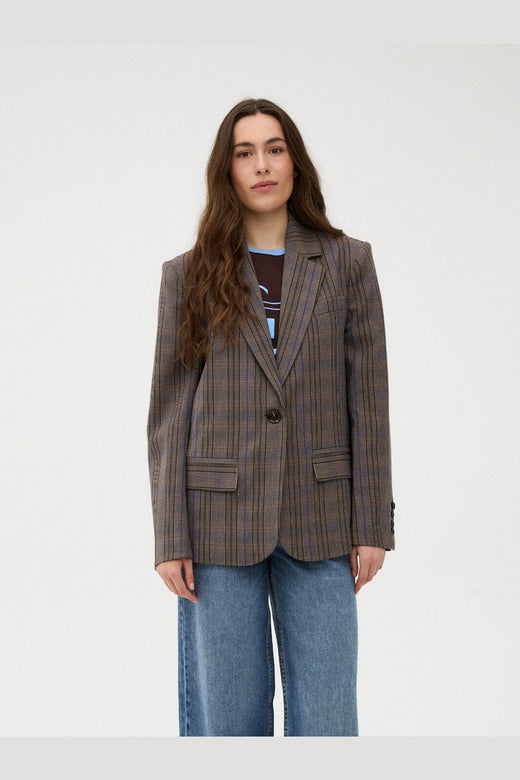 Gossia - Beatricego Blazer G3322 - Brown Blue Checks