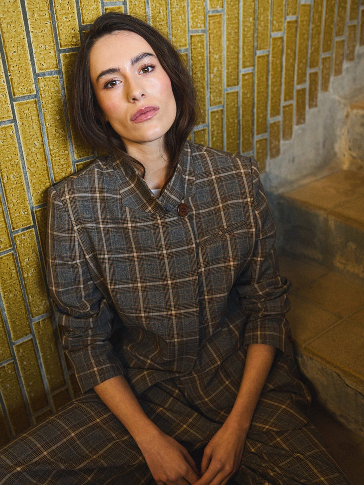 Gossia - Elligo Blazer G3260 - Brown Checks Blazere 