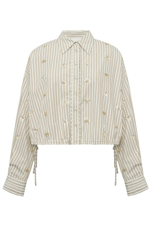 Gossia - Gemmago Shirt G3147 - Creme Brown Stripes