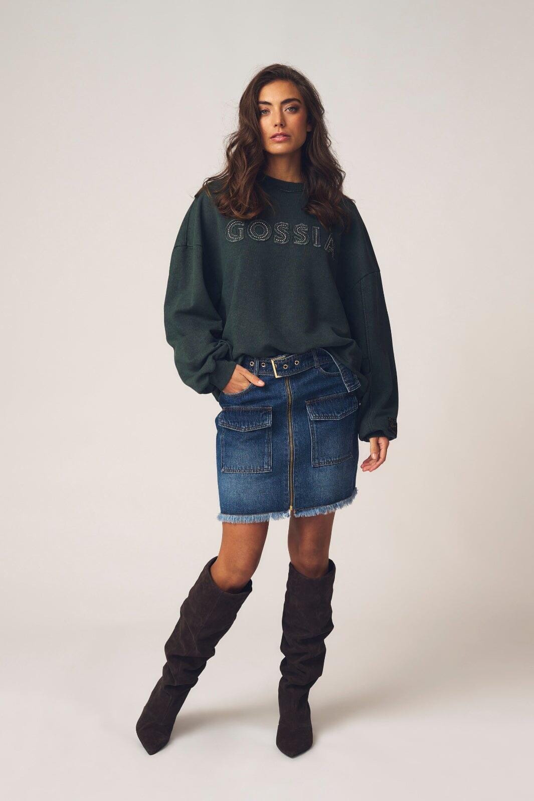 Gossia - Lyzettego Sweat G3073 - Black Washed Sweatshirts 