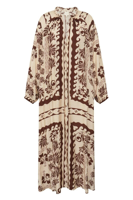 Gossia - Magnygo Dress G3026 - Brown Creme Print Kjoler 