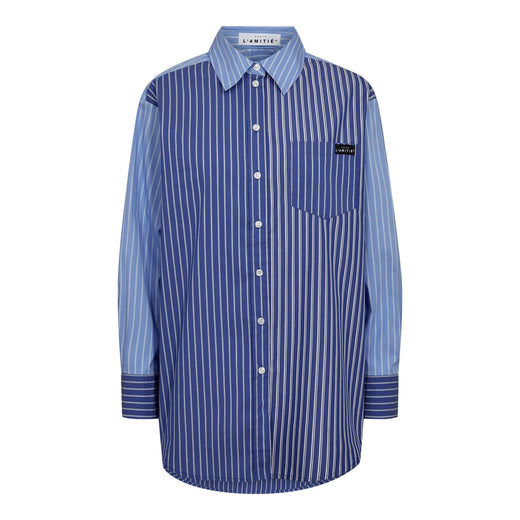 Haute L'Amitié - Blue Mix Stripe Shirt HL10872 - Blue Stripe Skjorter 
