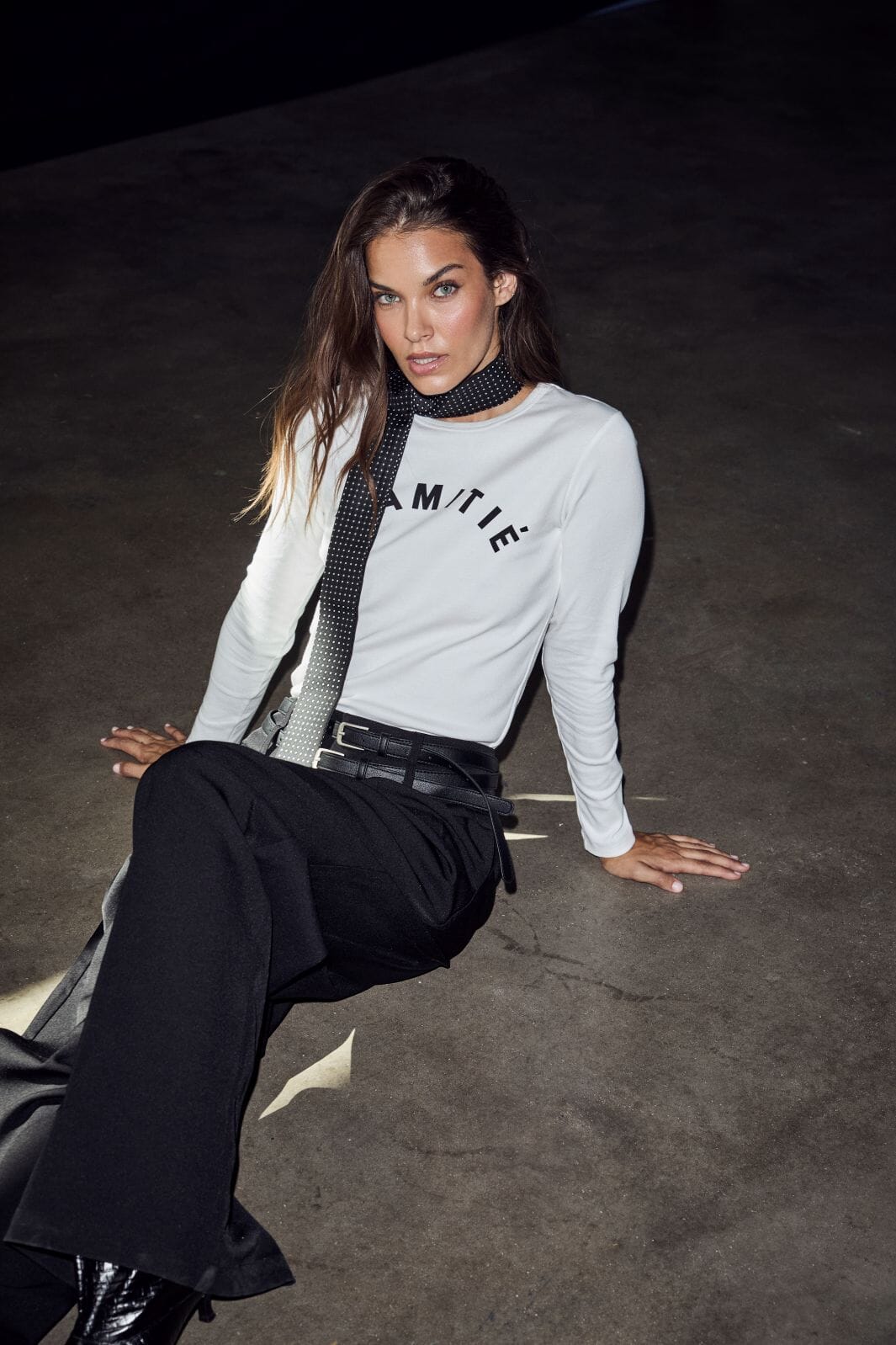 Haute L'Amitié - Clean Ls Logo Tee Hl10850 - Off-White Bluser 