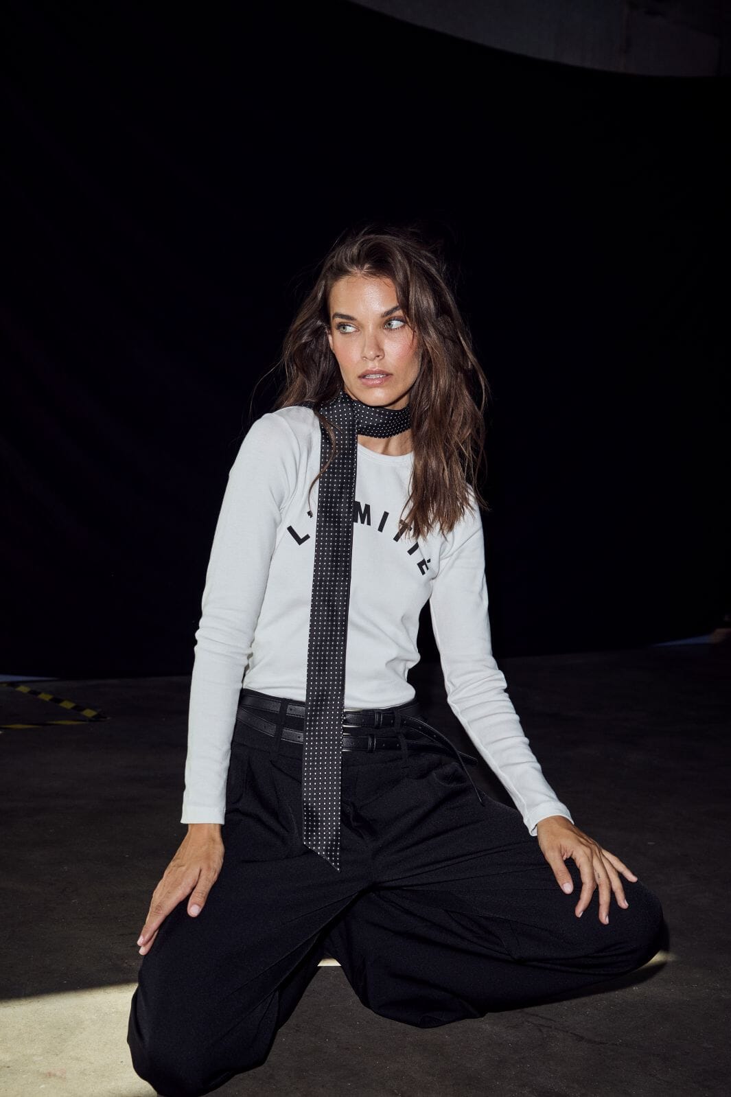 Haute L'Amitié - Clean Ls Logo Tee Hl10850 - Off-White Bluser 