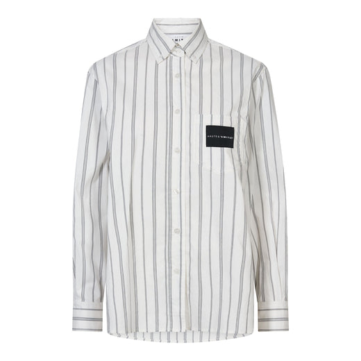 Haute L'Amitié - Crystal Heart Stripe Shirt Hl10962 - White Skjorter 