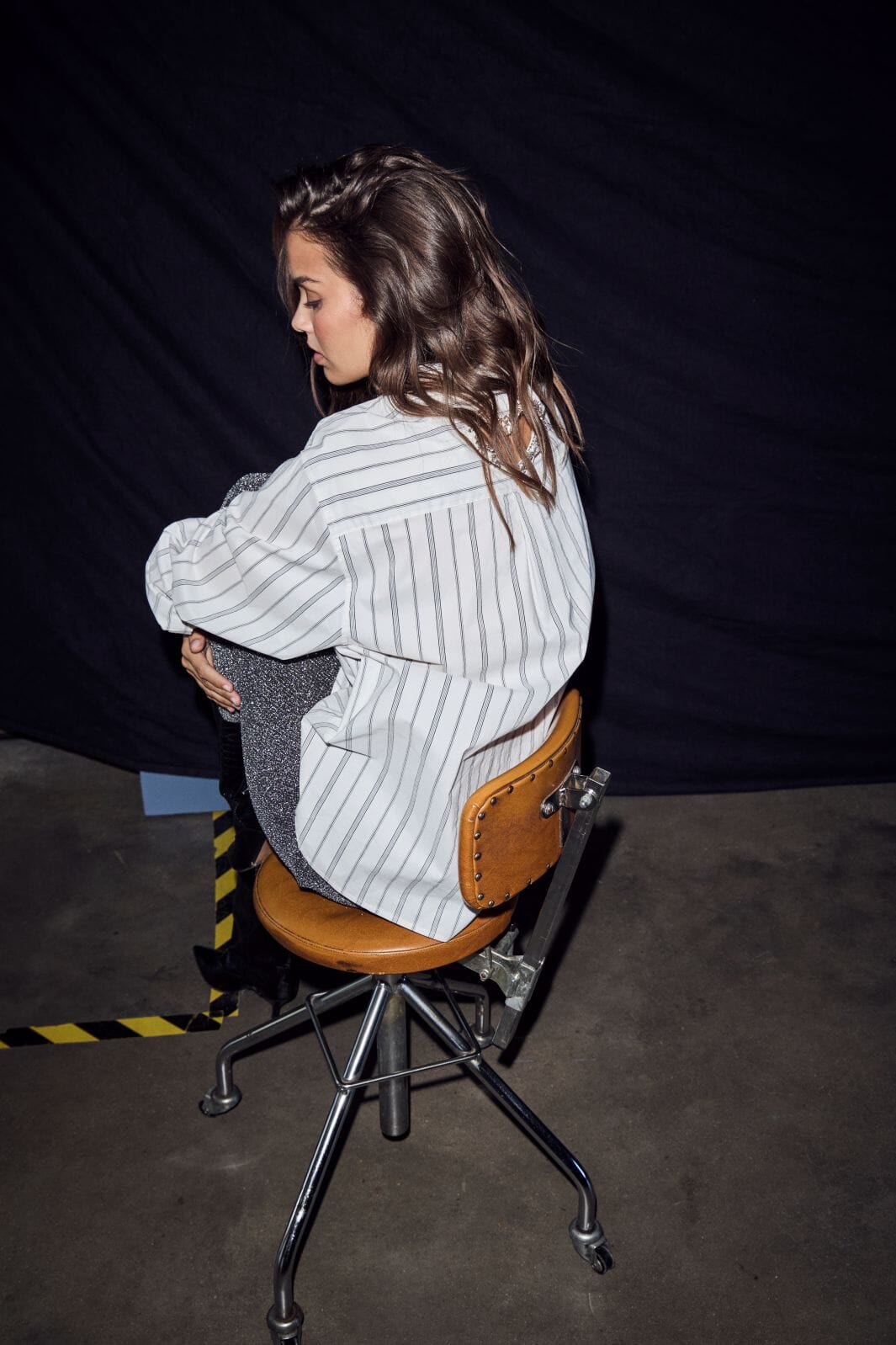 Haute L'Amitié - Crystal Heart Stripe Shirt Hl10962 - White Skjorter 