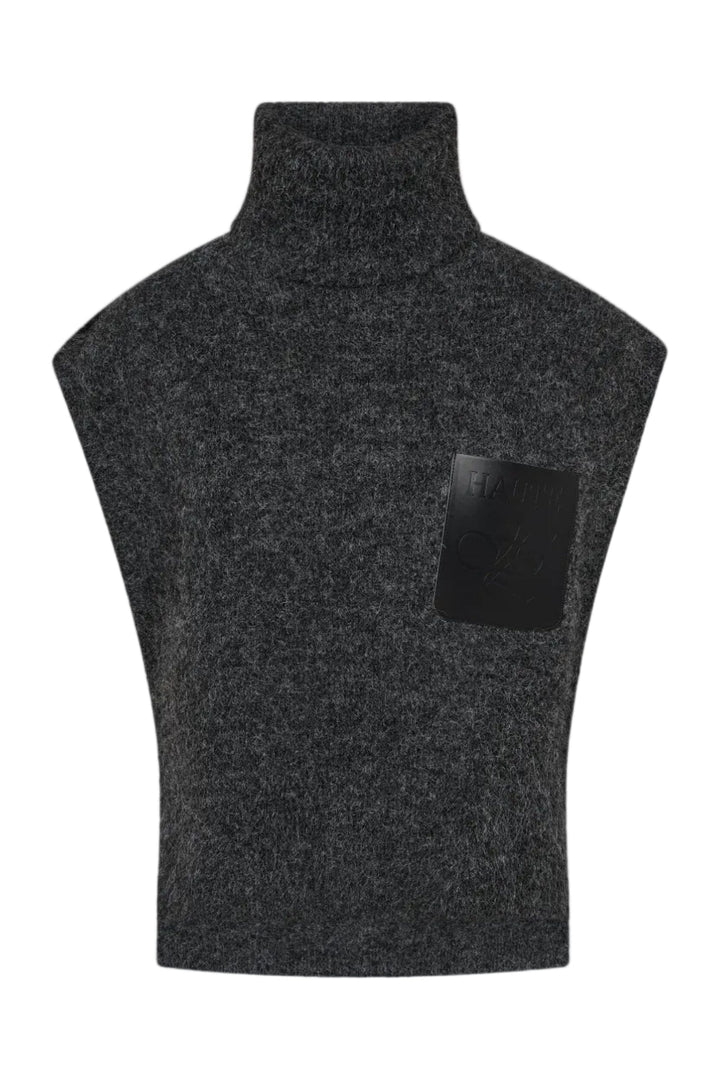 Haute L'Amitié - Darcia Pocket Knit Vest Hl10978 - Antracit Melange Strikbluser 