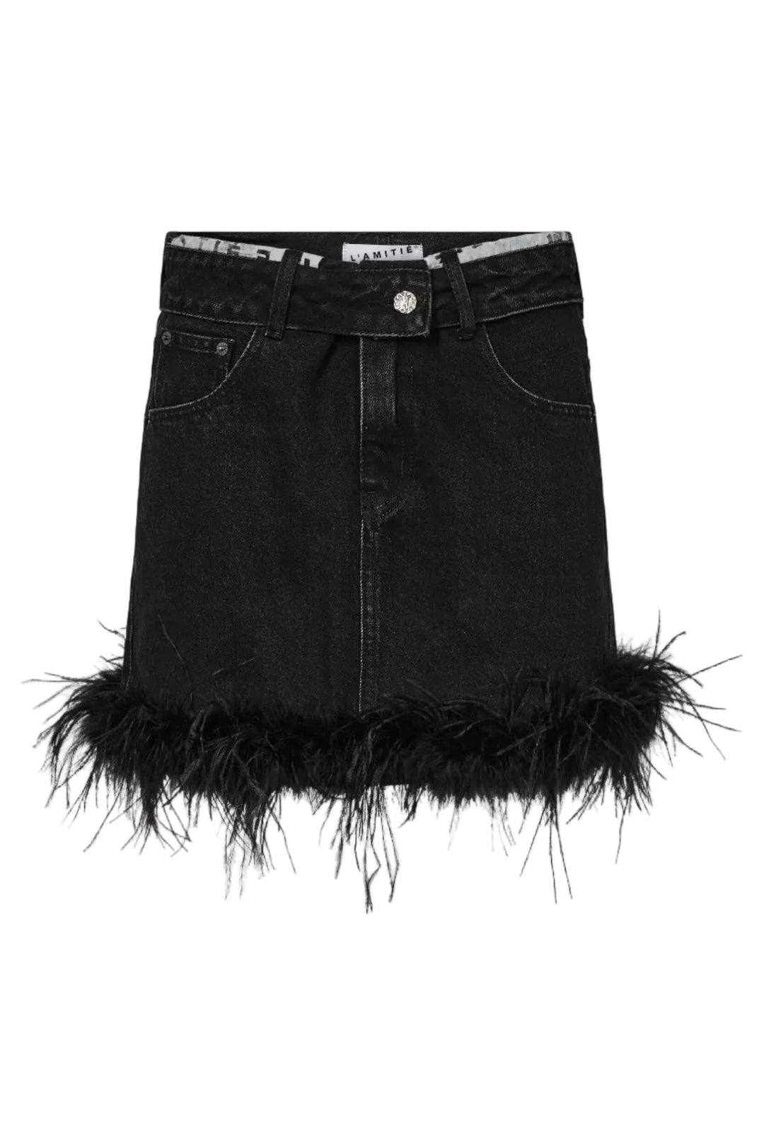 Haute L'Amitié - Flip Waist Feather Skirt Hl10950 - Black Nederdele 