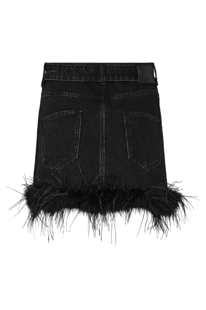 Haute L'Amitié - Flip Waist Feather Skirt Hl10950 - Black Nederdele 