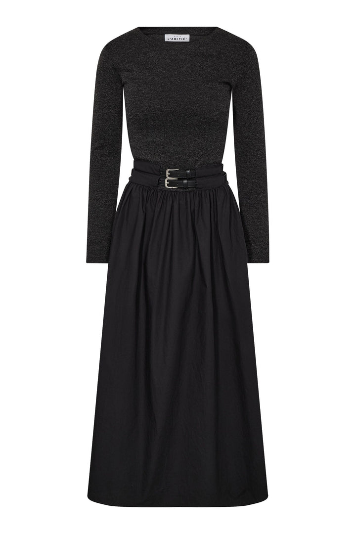 Haute L'Amitié - Hailey Mix Belt Dress Hl10930 - Black Kjoler 