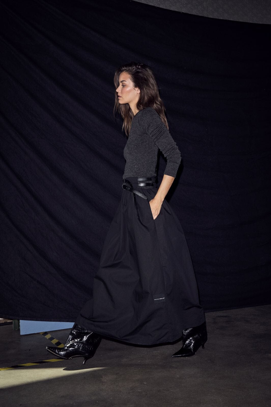 Haute L'Amitié - Hailey Mix Belt Dress Hl10930 - Black Kjoler 
