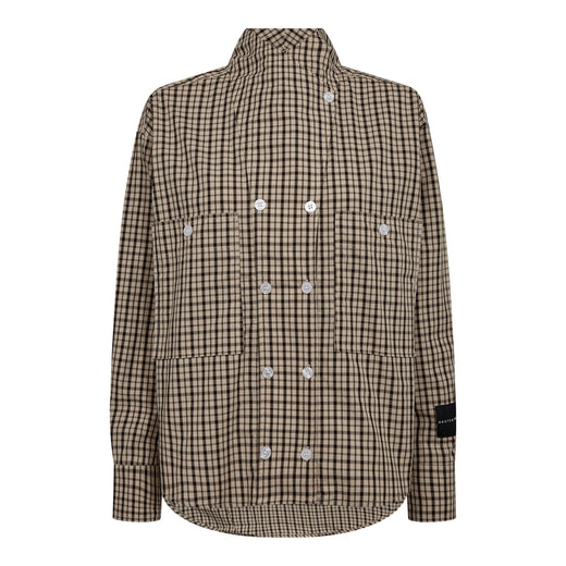 Haute L'Amitié - High Collar Check Shirt HL10839 - Beige Skjorter 