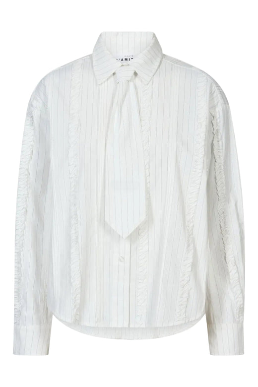 Haute L'Amitié - Inez Pin Frill Tie Shirt Hl10981 - Off-White Skjorter 