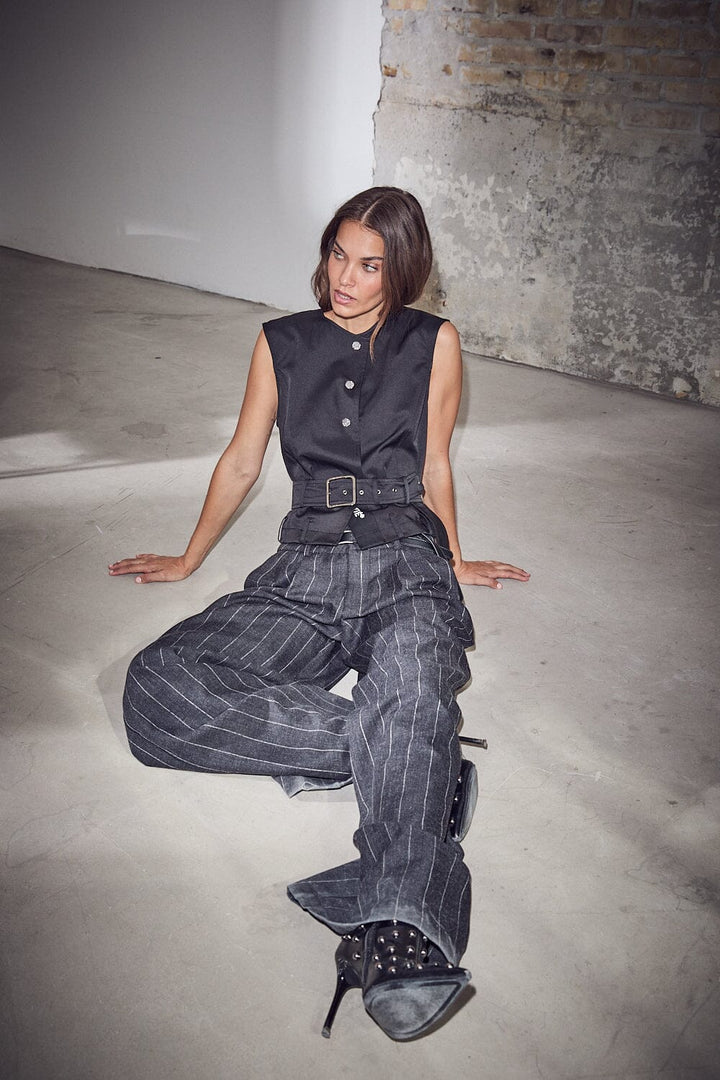 Haute L'Amitié - Ivanna Belt Pant HL10831 - Dark Grey Bukser 