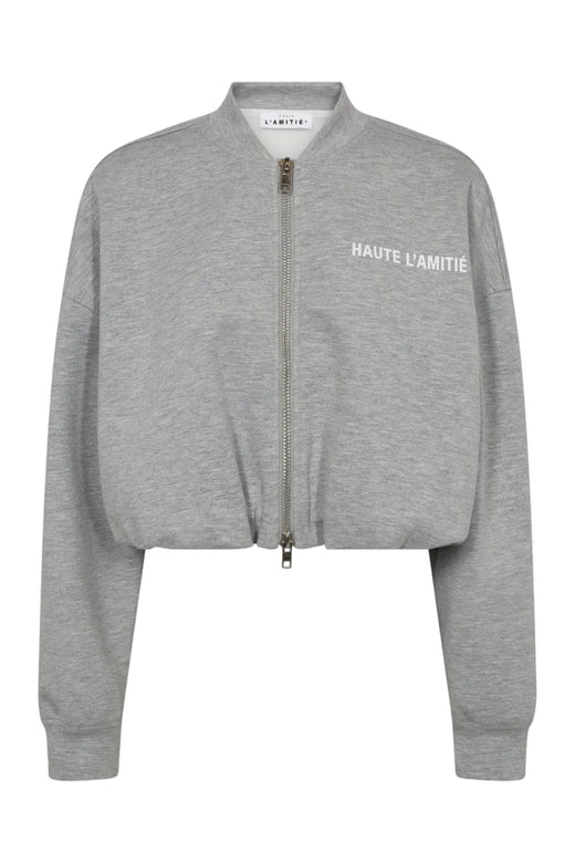 Haute L'Amitié - Maxi Crop Zip Sweat Hl10880 - Grey Melangé Sweatshirts 