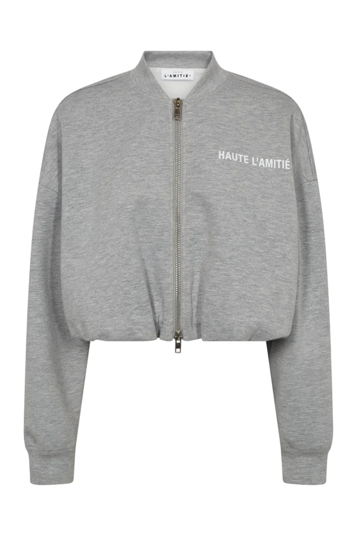 Haute L'Amitié - Maxi Crop Zip Sweat Hl10880 - Grey Melangé Sweatshirts 