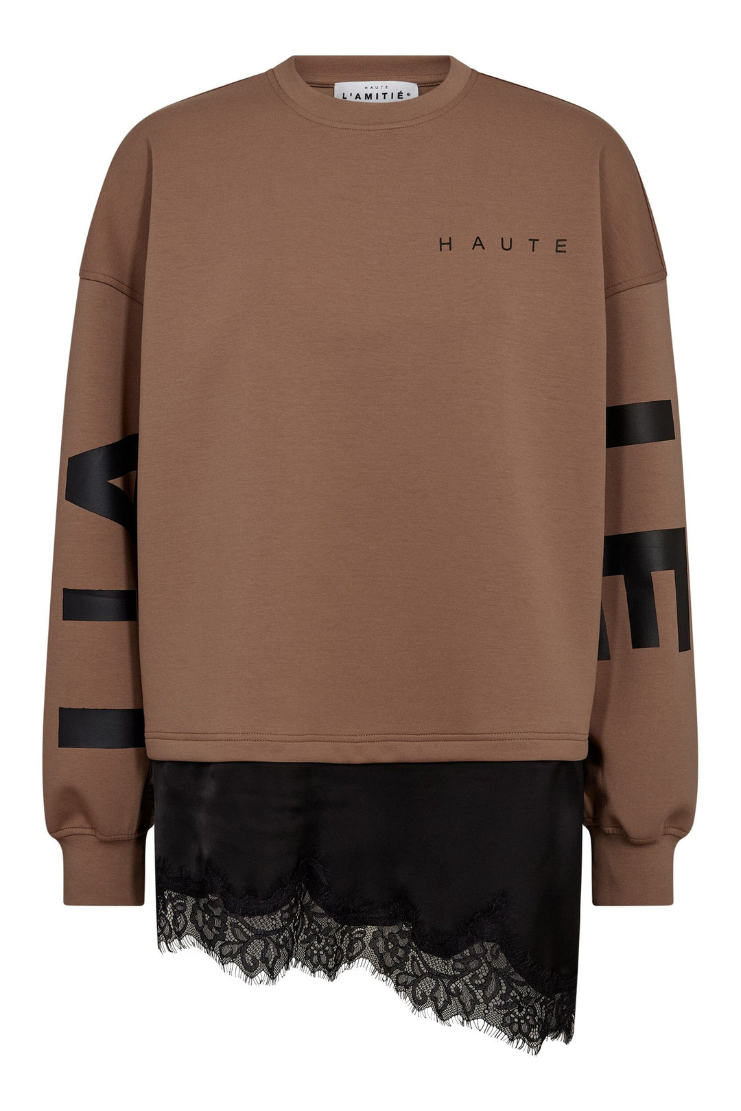 Haute L'Amitié - Maxi Split Lingerie Sweat HL10790 - Walnut Sweatshirts 