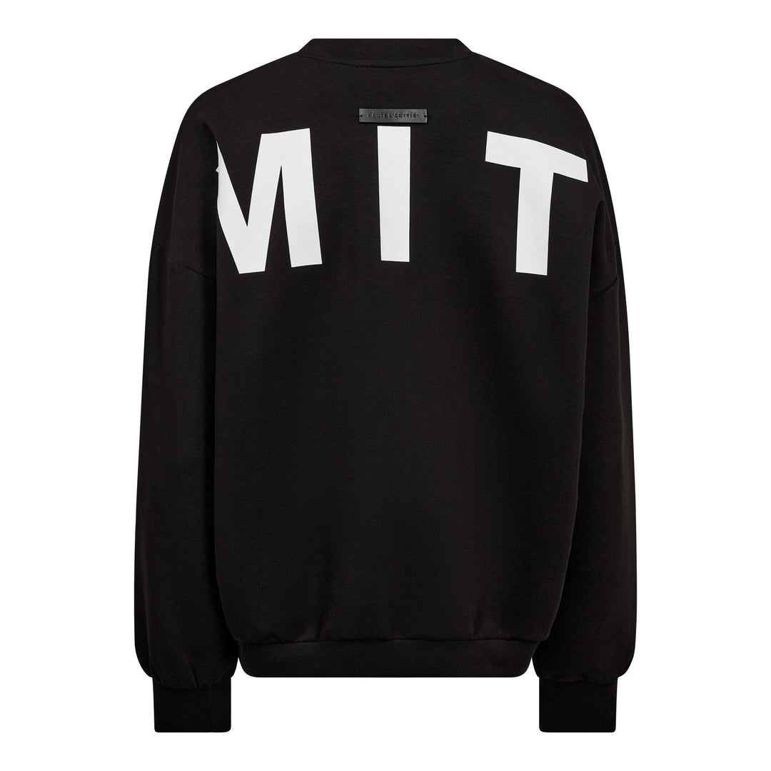 Haute L'Amitié - Maxi Split Logo Sweat HL10413 - Black/ White Print Sweatshirts 