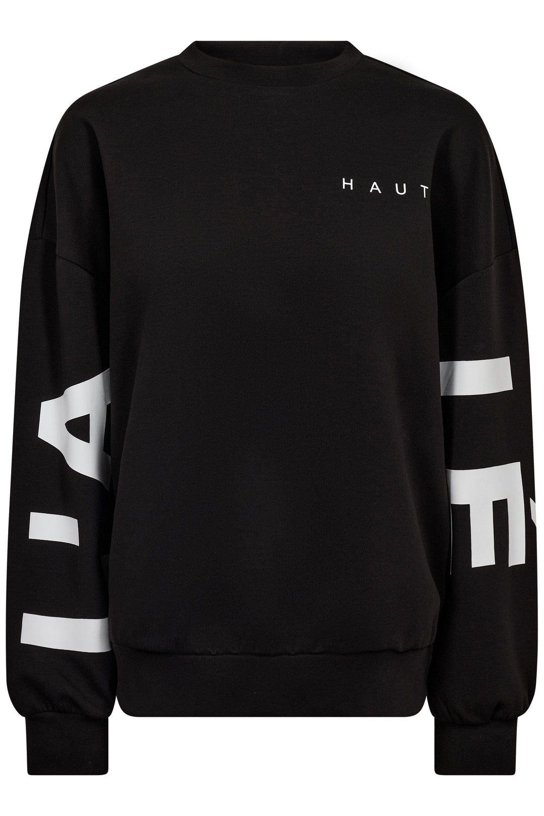 Haute L'Amitié - Maxi Split Logo Sweat HL10413 - Black/ White Print Sweatshirts 