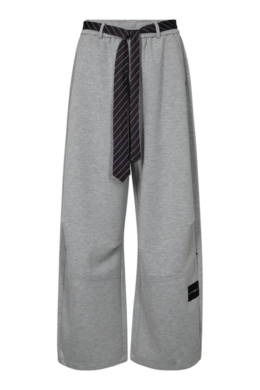 Haute L'Amitié - Maxi Split Tie Pant Hl10923 - Grey Melangé Sweatpants 