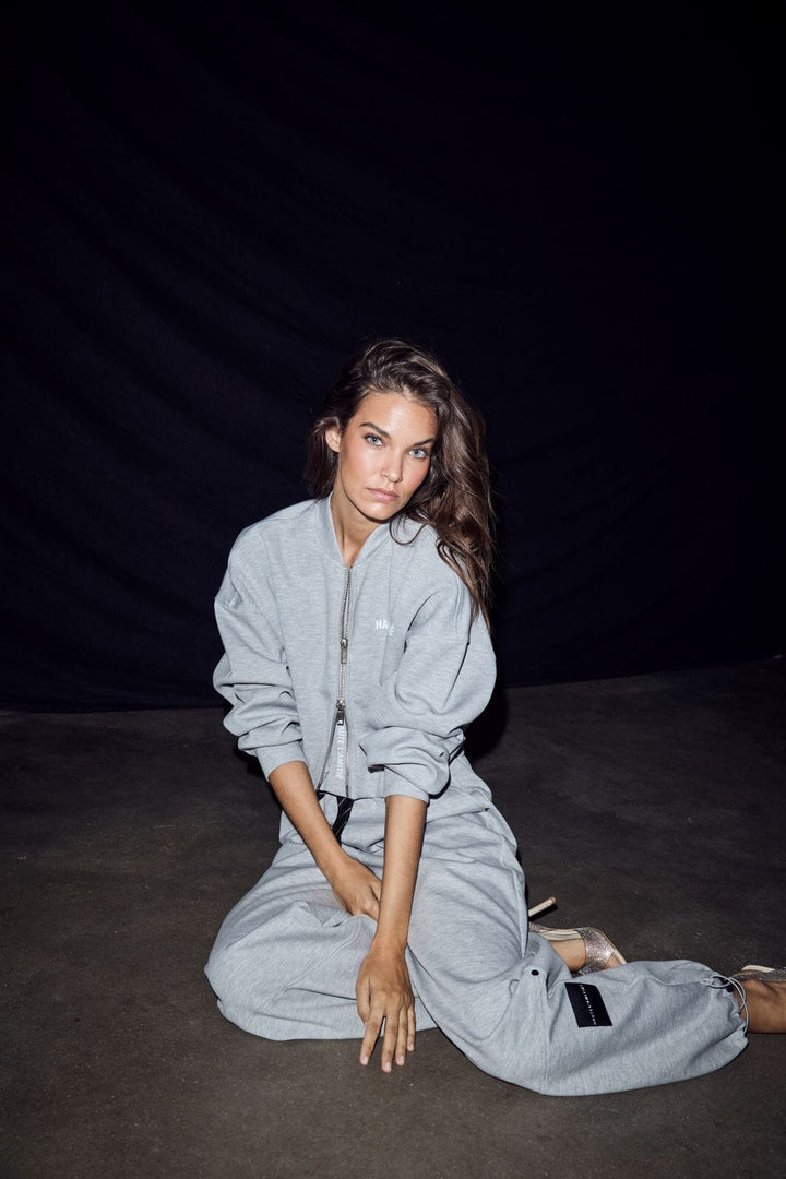 Haute L'Amitié - Maxi Split Tie Pant Hl10923 - Grey Melangé Sweatpants 