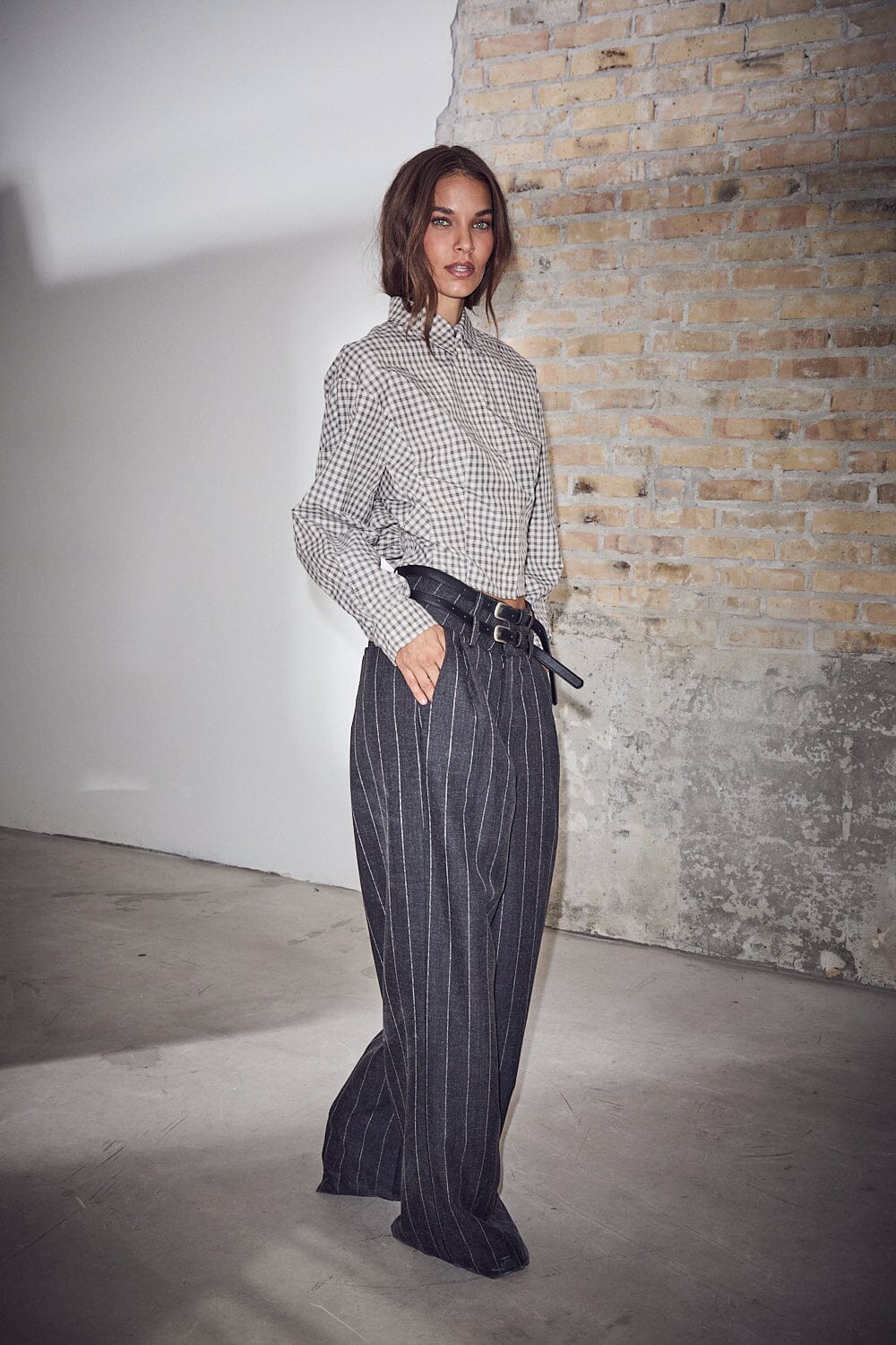 Haute L'Amitié - Mimosa Check Smock Shirt HL10815 - Grey Check Skjorter 