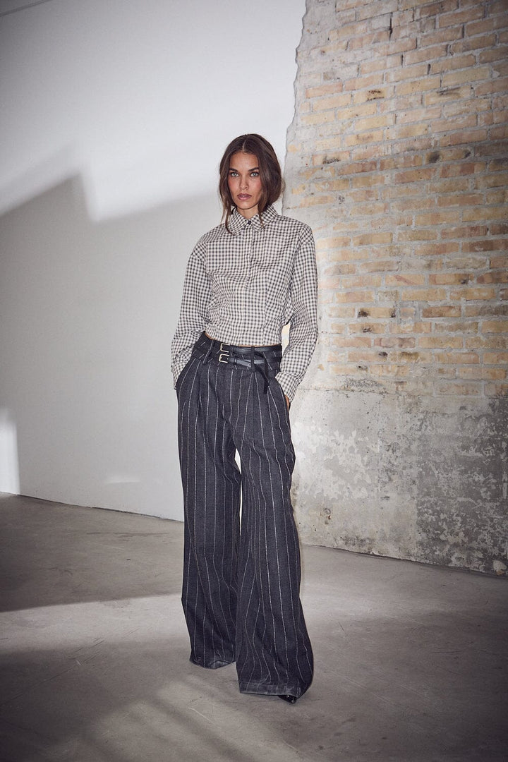 Haute L'Amitié - Mimosa Check Smock Shirt HL10815 - Grey Check Skjorter 