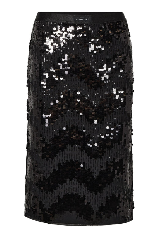 Haute L'Amitié - Mirror Sequin Pencil Skirt Hl10958 - Black Nederdele 