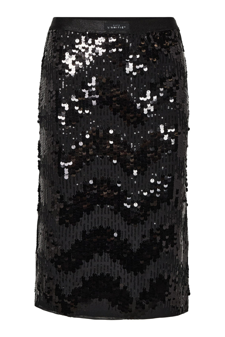 Haute L'Amitié - Mirror Sequin Pencil Skirt Hl10958 - Black Nederdele 