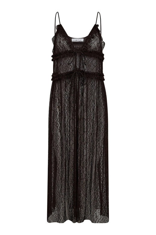 Haute L'Amitié - New Lace Tie Dress HL10599 - Mocca Kjoler 