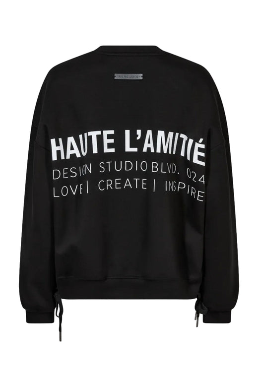 Haute L'Amitié - New Studio Tie Sweat Hl10714 - Black Sweatshirts 