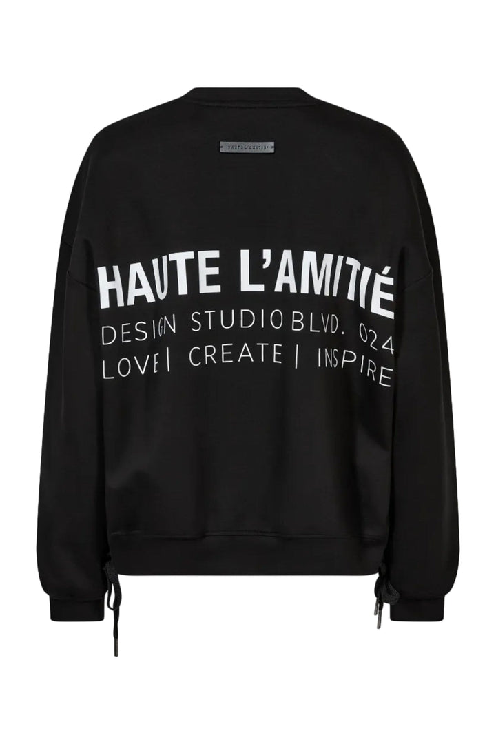 Haute L'Amitié - New Studio Tie Sweat Hl10714 - Black Sweatshirts 
