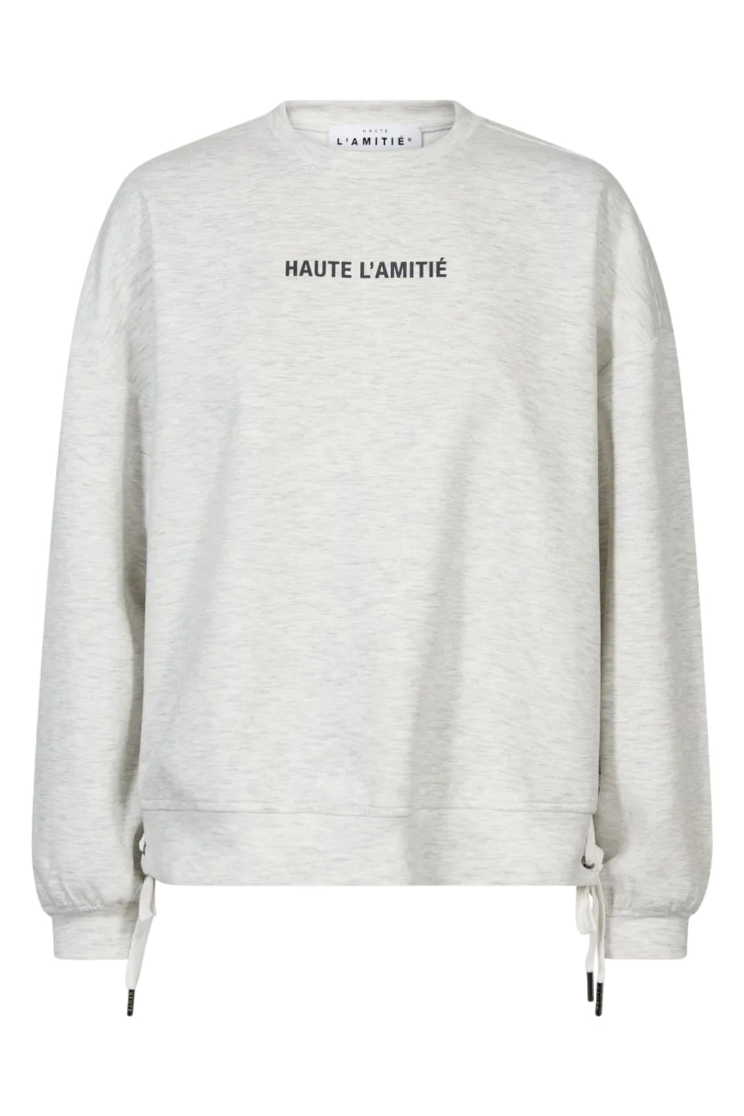 Haute L'Amitié - New Studio Tie Sweat Hl10714 - Pearl Melangé / Antracit Print Sweatshirts 