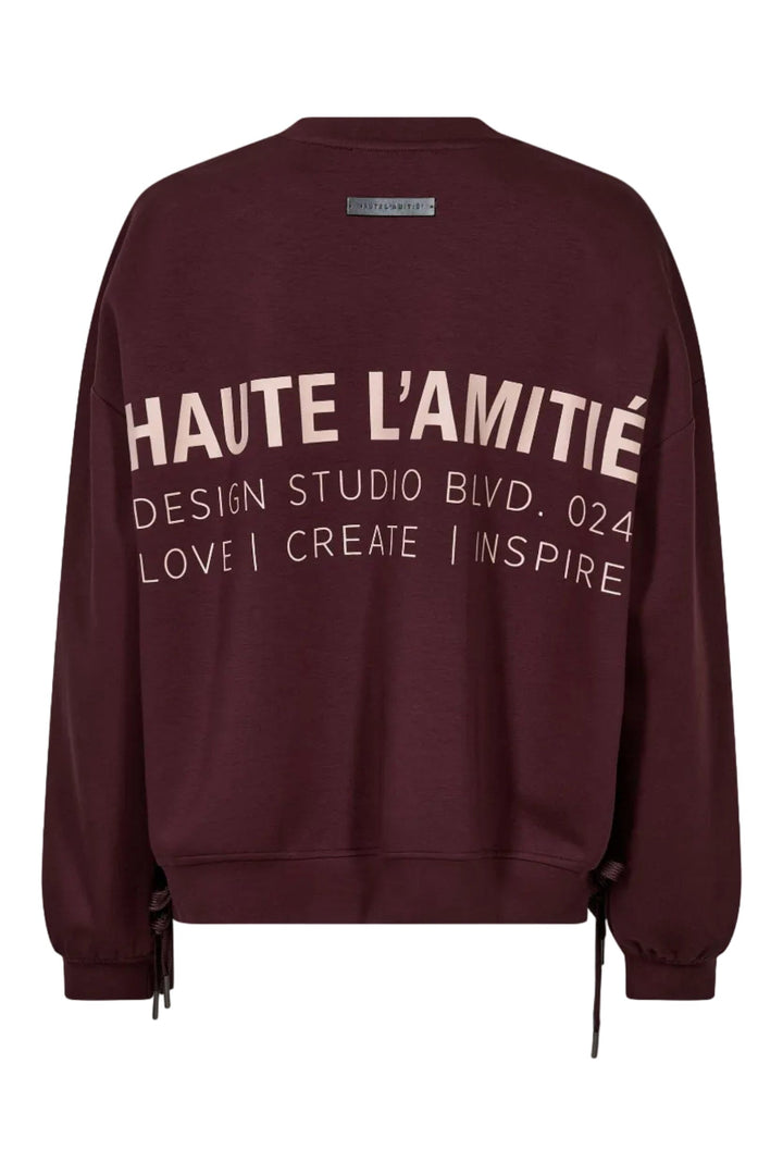 Haute L'Amitié - New Studio Tie Sweat Hl10714 - Wine Sweatshirts 