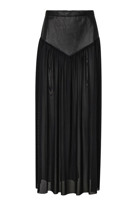 Haute L'Amitié - Pu Gather Mesh Skirt Hl10969 - Black Nederdele 