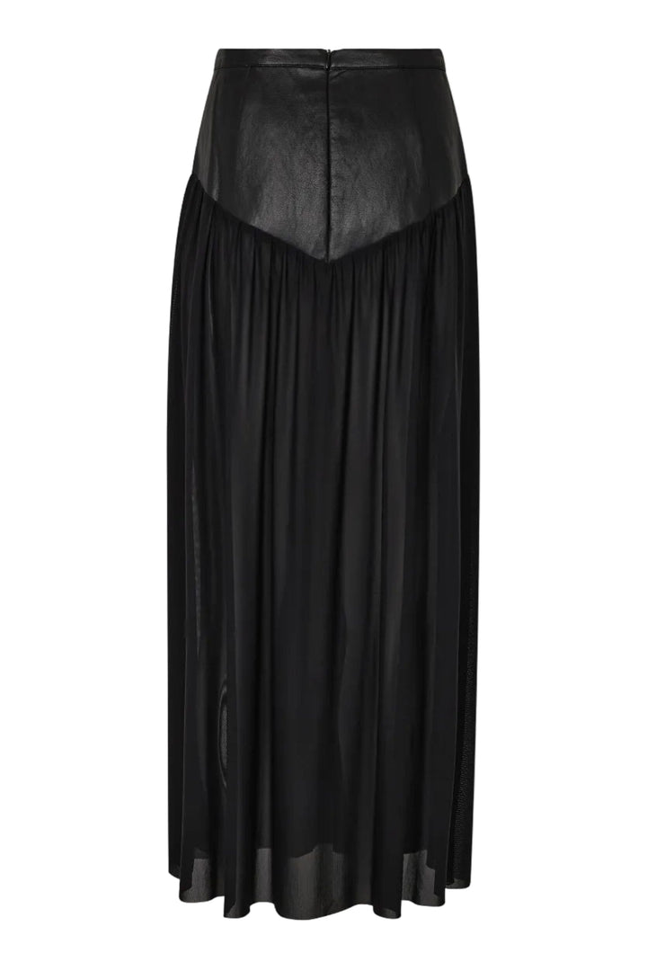 Haute L'Amitié - Pu Gather Mesh Skirt Hl10969 - Black Nederdele 