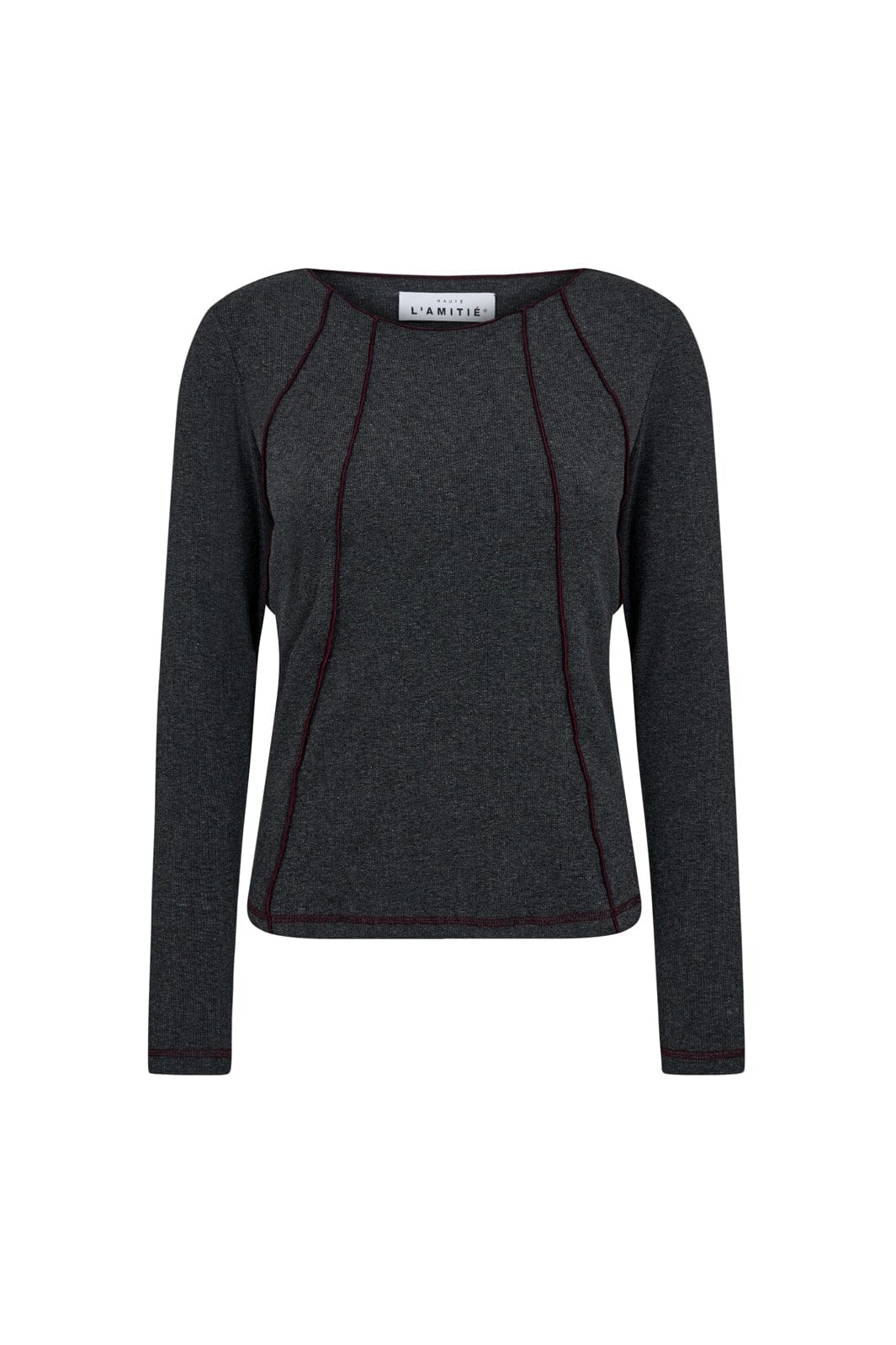 Haute L'Amitié - Reverse Seam Rib Blouse HL10012 - Antracit Melange