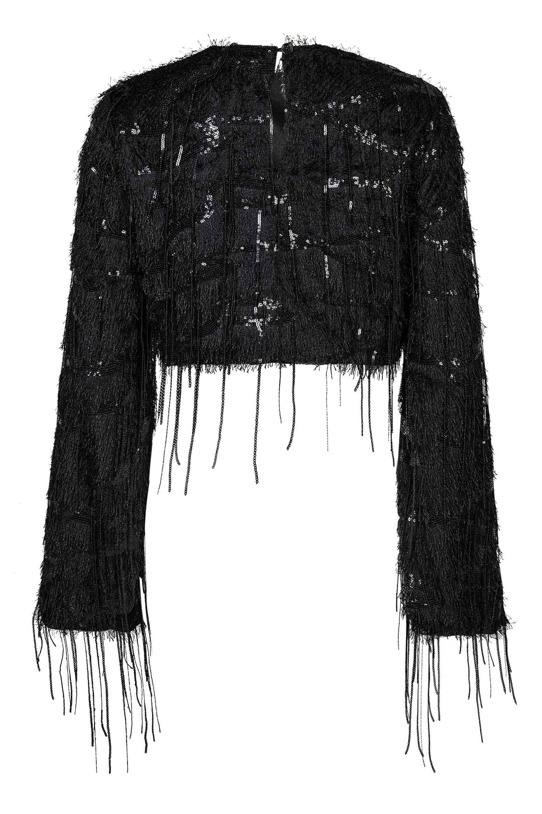 Haute L'Amitié - Sequin Fringe Blouse Hl10973 - Black Bluser 