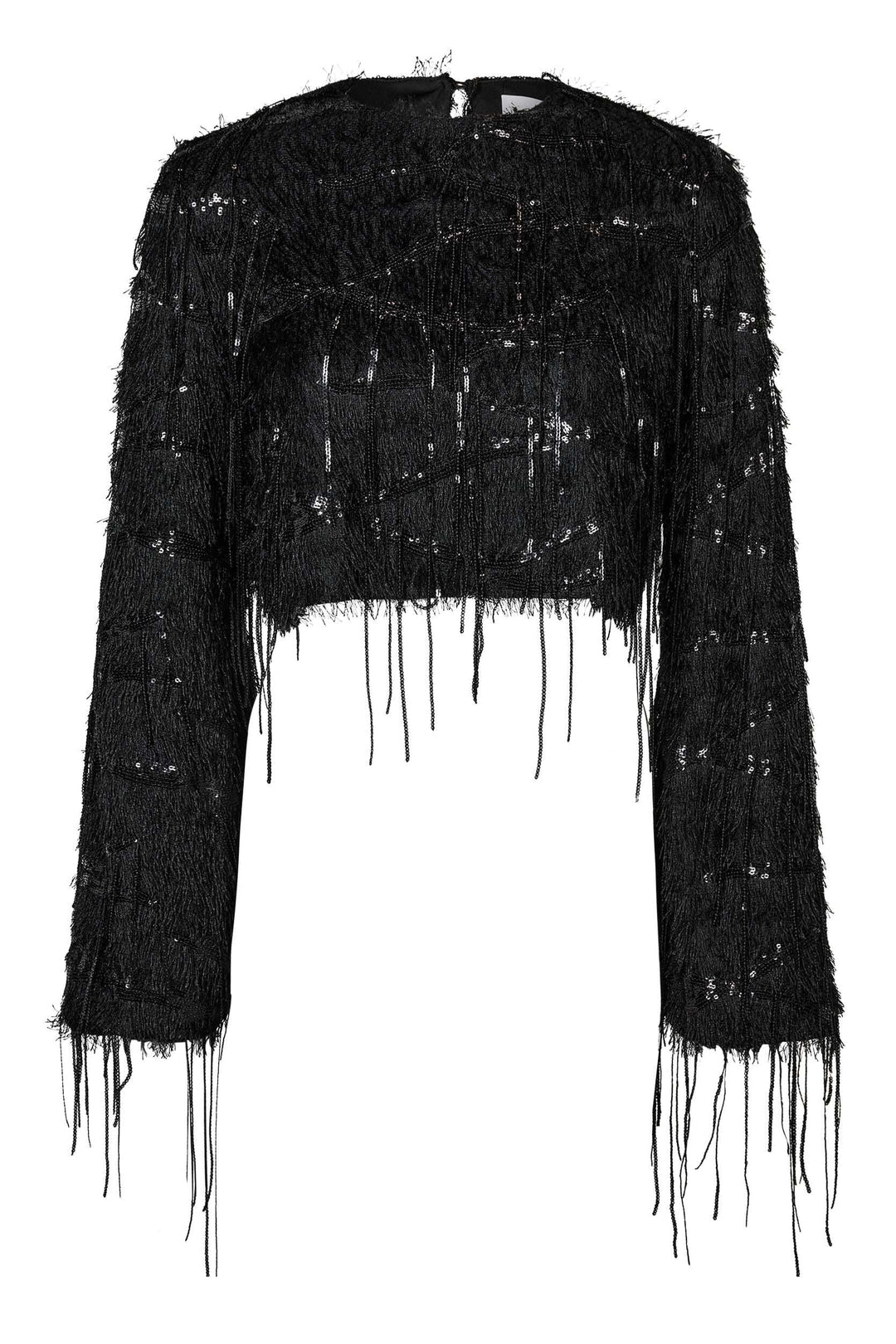 Haute L'Amitié - Sequin Fringe Blouse Hl10973 - Black Bluser 