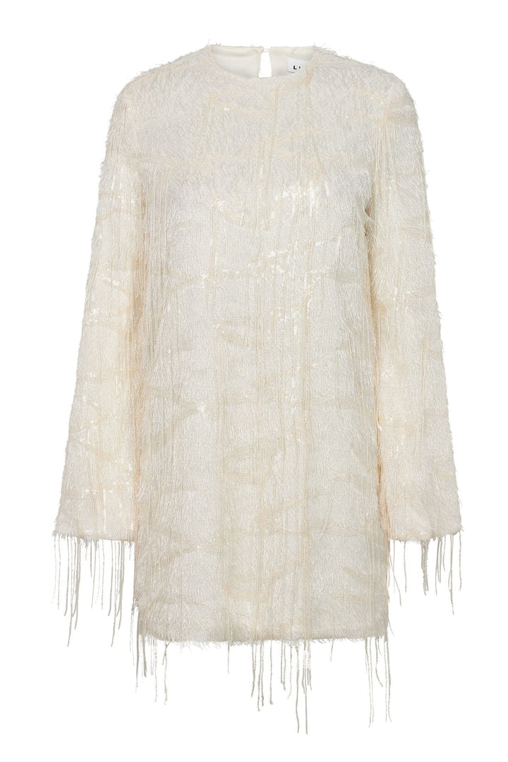 Haute L'Amitié - Sequin Fringe Midi Dress Hl10998 - Pearl Kjoler 