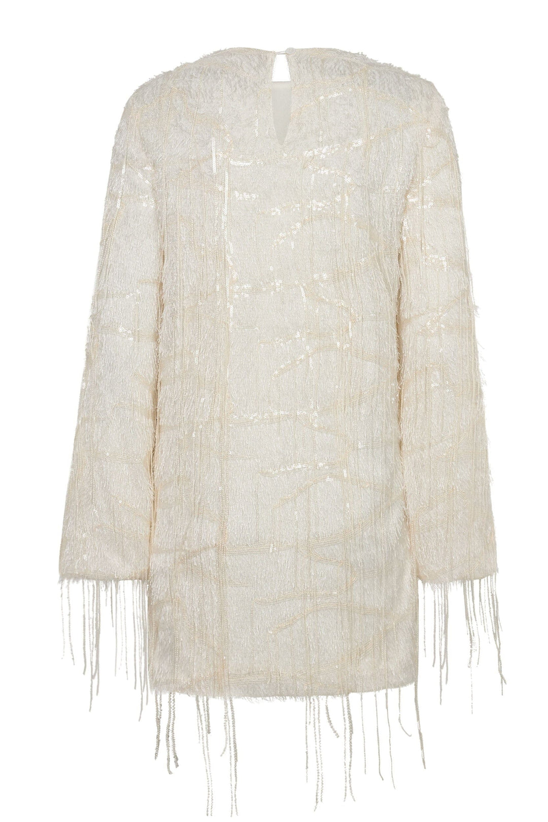 Haute L'Amitié - Sequin Fringe Midi Dress Hl10998 - Pearl Kjoler 