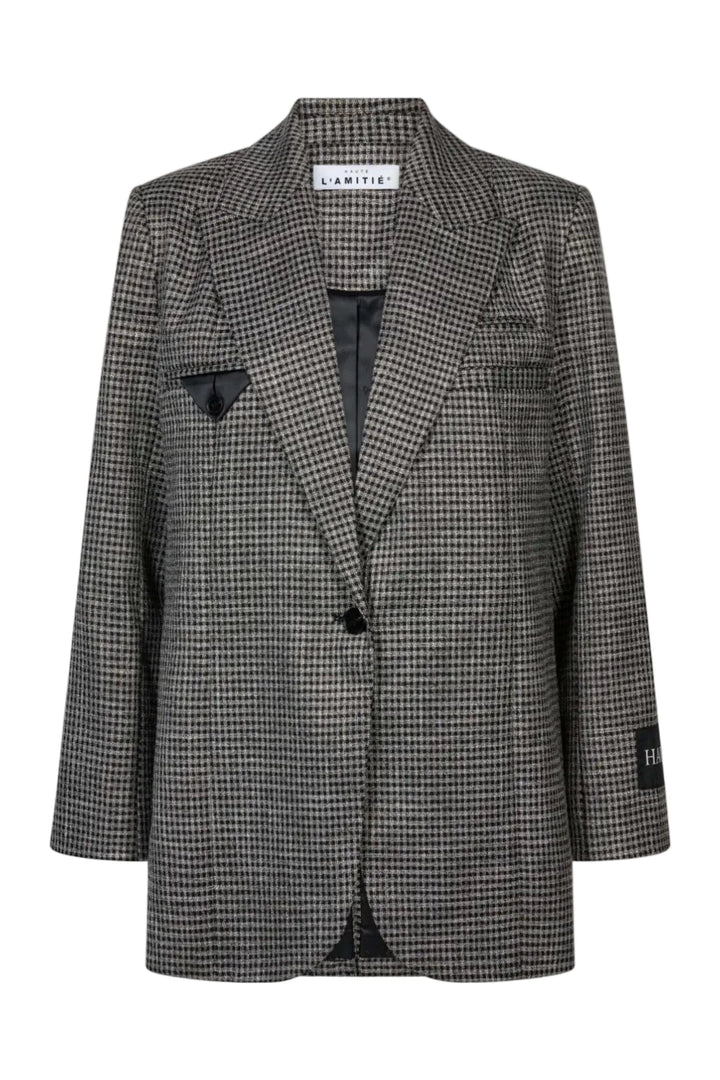 Haute L'Amitié - Single Blazer Hl10906 - Black Silver Check Blazere 
